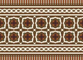 Beautiful floral cross stitch pattern.geometric ethnic oriental pattern traditional background.Aztec style abstract vector illustration.design for texture,fabric,clothing,wrapping,decoration,carpet.