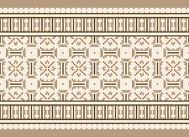Beautiful floral cross stitch pattern.geometric ethnic oriental pattern traditional background.Aztec style abstract vector illustration.design for texture,fabric,clothing,wrapping,decoration,carpet.