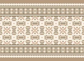 Beautiful floral cross stitch pattern.geometric ethnic oriental pattern traditional background.Aztec style abstract vector illustration.design for texture,fabric,clothing,wrapping,decoration,carpet.