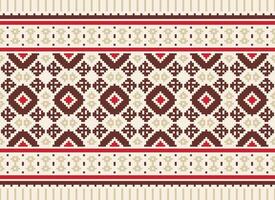 Beautiful floral cross stitch pattern.geometric ethnic oriental pattern traditional background.Aztec style abstract vector illustration.design for texture,fabric,clothing,wrapping,decoration,carpet.