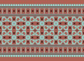 Beautiful floral cross stitch pattern.geometric ethnic oriental pattern traditional background.Aztec style abstract vector illustration.design for texture,fabric,clothing,wrapping,decoration,carpet.