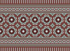Beautiful floral cross stitch pattern.geometric ethnic oriental pattern traditional background.Aztec style abstract vector illustration.design for texture,fabric,clothing,wrapping,decoration,carpet.