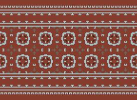 Beautiful floral cross stitch pattern.geometric ethnic oriental pattern traditional background.Aztec style abstract vector illustration.design for texture,fabric,clothing,wrapping,decoration,carpet.