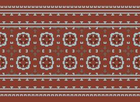 Beautiful floral cross stitch pattern.geometric ethnic oriental pattern traditional background.Aztec style abstract vector illustration.design for texture,fabric,clothing,wrapping,decoration,carpet.