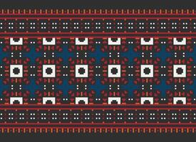 Beautiful floral cross stitch pattern.geometric ethnic oriental pattern traditional background.Aztec style abstract vector illustration.design for texture,fabric,clothing,wrapping,decoration,carpet.