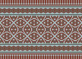 Beautiful floral cross stitch pattern.geometric ethnic oriental pattern traditional background.Aztec style abstract vector illustration.design for texture,fabric,clothing,wrapping,decoration,carpet.