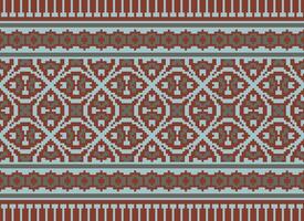 Beautiful floral cross stitch pattern.geometric ethnic oriental pattern traditional background.Aztec style abstract vector illustration.design for texture,fabric,clothing,wrapping,decoration,carpet.