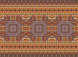 Cross Stitch Embroidery. Ethnic Patterns. Native Style. Traditional Design for texture, textile, fabric, clothing, Knitwear, print. Geometric Pixel Horizontal Seamless Vector. vector