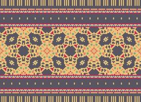 añadas cruzar puntada tradicional étnico modelo cachemir flor ikat antecedentes resumen azteca africano indonesio indio sin costura modelo para tela impresión paño vestir alfombra cortinas y pareo de malasia vector