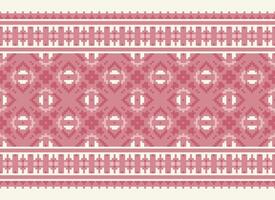 Vintages Cross Stitch Traditional Ethnic Pattern Paisley Flower Ikat Background Abstract Aztec African Indonesian Indian Seamless Pattern for Fabric Print Cloth Dress Carpet Curtains and Sarong vector