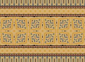 Vintages Cross Stitch Traditional Ethnic Pattern Paisley Flower Ikat Background Abstract Aztec African Indonesian Indian Seamless Pattern for Fabric Print Cloth Dress Carpet Curtains and Sarong vector