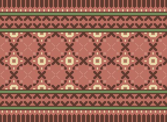 Vintages Cross Stitch Traditional Ethnic Pattern Paisley Flower Ikat Background Abstract Aztec African Indonesian Indian Seamless Pattern for Fabric Print Cloth Dress Carpet Curtains and Sarong