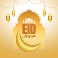 Eid Mubarak Festival Greeting Social Media Post Design vector