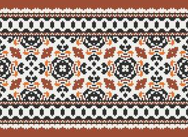 Beautiful pixel patterns traditional folk style, geometric ethnic seamless pattern vector illustration. Design for  cross stitch, carpet, wallpaper, clothing, texti fabric, wrapping, batik, embroidery