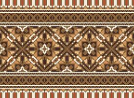 hermosa píxel patrones tradicional gente estilo, geométrico étnico sin costura modelo vector ilustración. diseño para cruzar puntada, alfombra, fondo de pantalla, ropa, texto tela, envase, batik, bordado