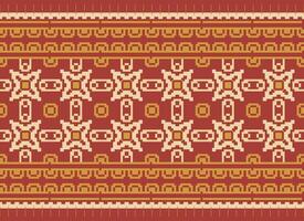 hermosa píxel patrones tradicional gente estilo, geométrico étnico sin costura modelo vector ilustración. diseño para cruzar puntada, alfombra, fondo de pantalla, ropa, texto tela, envase, batik, bordado