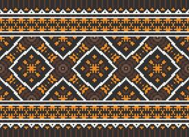 Beautiful pixel patterns traditional folk style, geometric ethnic seamless pattern vector illustration. Design for  cross stitch, carpet, wallpaper, clothing, texti fabric, wrapping, batik, embroidery