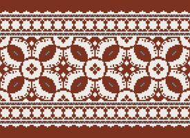 African cross stitch embroidery on background.geometric ethnic oriental seamless pattern traditional.Aztec style abstract vector illustration.design for texture,fabric,clothing,wrapping,carpet.