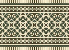 African cross stitch embroidery on background.geometric ethnic oriental seamless pattern traditional.Aztec style abstract vector illustration.design for texture,fabric,clothing,wrapping,carpet.