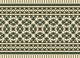 African cross stitch embroidery on background.geometric ethnic oriental seamless pattern traditional.Aztec style abstract vector illustration.design for texture,fabric,clothing,wrapping,carpet.