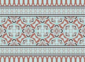 African cross stitch embroidery on background.geometric ethnic oriental seamless pattern traditional.Aztec style abstract vector illustration.design for texture,fabric,clothing,wrapping,carpet.