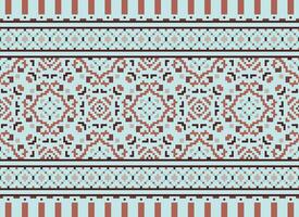 African cross stitch embroidery on background.geometric ethnic oriental seamless pattern traditional.Aztec style abstract vector illustration.design for texture,fabric,clothing,wrapping,carpet.