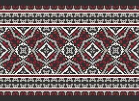 African cross stitch embroidery on background.geometric ethnic oriental seamless pattern traditional.Aztec style abstract vector illustration.design for texture,fabric,clothing,wrapping,carpet.