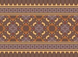 Cross stitch colorful geometric traditional ethnic pattern Ikat seamless pattern abstract design for fabric print cloth dress carpet curtains and sarong Aztec African Indian Indonesian vector