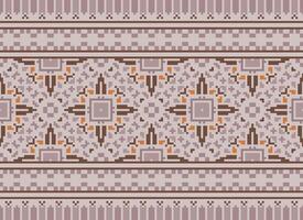 Cross stitch colorful geometric traditional ethnic pattern Ikat seamless pattern abstract design for fabric print cloth dress carpet curtains and sarong Aztec African Indian Indonesian vector