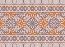 Cross stitch colorful geometric traditional ethnic pattern Ikat seamless pattern abstract design for fabric print cloth dress carpet curtains and sarong Aztec African Indian Indonesian vector