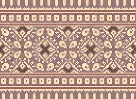 Cross stitch colorful geometric traditional ethnic pattern Ikat seamless pattern abstract design for fabric print cloth dress carpet curtains and sarong Aztec African Indian Indonesian vector