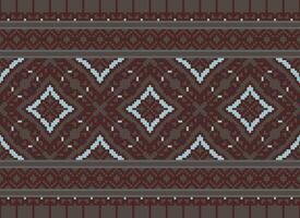 Cross stitch colorful geometric traditional ethnic pattern Ikat seamless pattern abstract design for fabric print cloth dress carpet curtains and sarong Aztec African Indian Indonesian vector