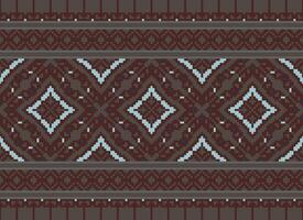 Cross stitch colorful geometric traditional ethnic pattern Ikat seamless pattern abstract design for fabric print cloth dress carpet curtains and sarong Aztec African Indian Indonesian vector