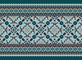 Cross stitch colorful geometric traditional ethnic pattern Ikat seamless pattern abstract design for fabric print cloth dress carpet curtains and sarong Aztec African Indian Indonesian vector