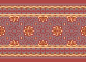 Nature vintages cross stitch traditional ethnic pattern paisley flower Ikat background abstract Aztec African Indonesian Indian seamless pattern for fabric print cloth dress carpet curtains and sarong vector