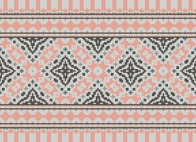 Nature vintages cross stitch traditional ethnic pattern paisley flower Ikat background abstract Aztec African Indonesian Indian seamless pattern for fabric print cloth dress carpet curtains and sarong vector