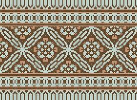 Geometric ethnic pattern. Pixel pattern. Design for clothing, fabric, background, wallpaper, wrapping, batik. Knitwear, Embroidery style. Aztec geometric art ornament print. Vector illustration.