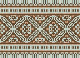 Geometric ethnic pattern. Pixel pattern. Design for clothing, fabric, background, wallpaper, wrapping, batik. Knitwear, Embroidery style. Aztec geometric art ornament print. Vector illustration.