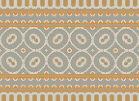 Geometric ethnic pattern. Pixel pattern. Design for clothing, fabric, background, wallpaper, wrapping, batik. Knitwear, Embroidery style. Aztec geometric art ornament print. Vector illustration.