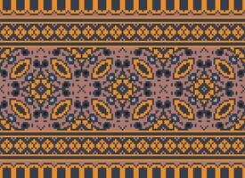 Geometric ethnic pattern. Pixel pattern. Design for clothing, fabric, background, wallpaper, wrapping, batik. Knitwear, Embroidery style. Aztec geometric art ornament print. Vector illustration.