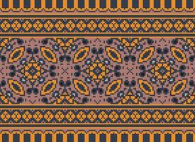 Geometric ethnic pattern. Pixel pattern. Design for clothing, fabric, background, wallpaper, wrapping, batik. Knitwear, Embroidery style. Aztec geometric art ornament print. Vector illustration.