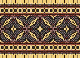 Geometric ethnic pattern. Pixel pattern. Design for clothing, fabric, background, wallpaper, wrapping, batik. Knitwear, Embroidery style. Aztec geometric art ornament print. Vector illustration.