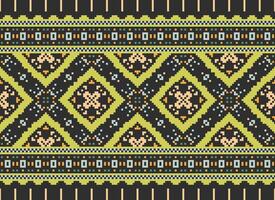 Geometric ethnic pattern. Pixel pattern. Design for clothing, fabric, background, wallpaper, wrapping, batik. Knitwear, Embroidery style. Aztec geometric art ornament print. Vector illustration.