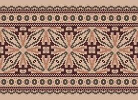 Geometric ethnic pattern. Pixel pattern. Design for clothing, fabric, background, wallpaper, wrapping, batik. Knitwear, Embroidery style. Aztec geometric art ornament print. Vector illustration.
