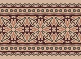 Geometric ethnic pattern. Pixel pattern. Design for clothing, fabric, background, wallpaper, wrapping, batik. Knitwear, Embroidery style. Aztec geometric art ornament print. Vector illustration.