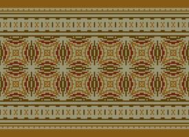 Pixel Ethnic pattern vector background. seamless pattern traditional, Design for background, wallpaper, Batik, fabric, carpet, clothing, wrapping, and textile.ethnic pattern Vector illustration.