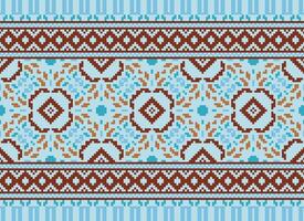 Pixel Ethnic pattern vector background. seamless pattern traditional, Design for background, wallpaper, Batik, fabric, carpet, clothing, wrapping, and textile.ethnic pattern Vector illustration.