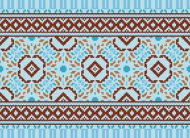 Pixel Ethnic pattern vector background. seamless pattern traditional, Design for background, wallpaper, Batik, fabric, carpet, clothing, wrapping, and textile.ethnic pattern Vector illustration.