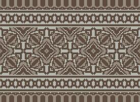 Pixel Ethnic pattern vector background. seamless pattern traditional, Design for background, wallpaper, Batik, fabric, carpet, clothing, wrapping, and textile.ethnic pattern Vector illustration.