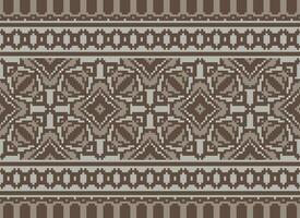 Pixel Ethnic pattern vector background. seamless pattern traditional, Design for background, wallpaper, Batik, fabric, carpet, clothing, wrapping, and textile.ethnic pattern Vector illustration.